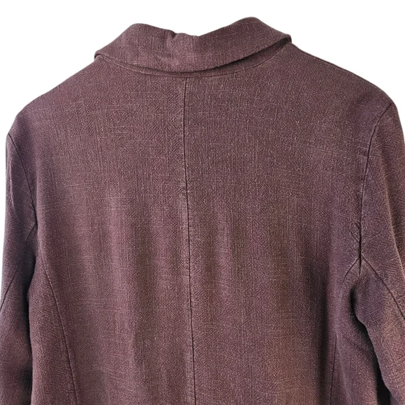 Free People Misha Linen Blend Oversized Chocolate Lava Blazer Jacket Size 6 - Picture 12 of 16